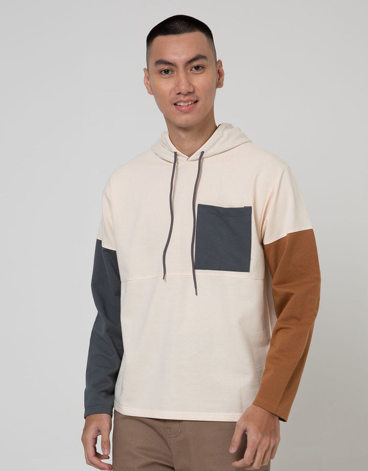 Details Sweatshirt Hoodie Long Sleeve Round Neck Contrast Color