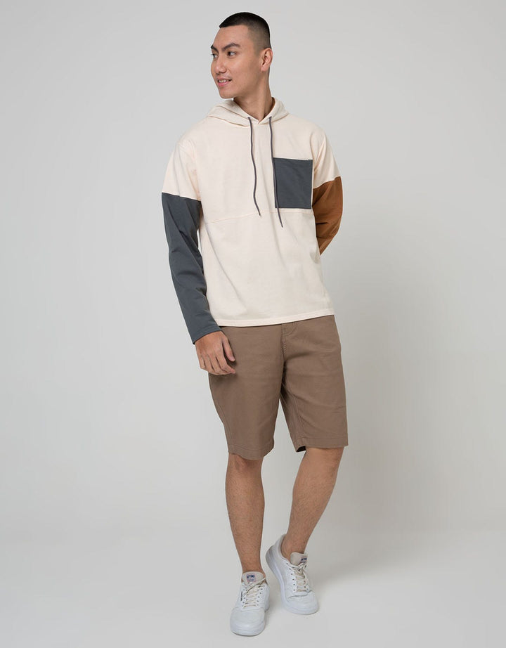 Details Sweatshirt Hoodie Long Sleeve Round Neck Contrast Color
