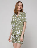 Nevada Short Sleeve Pyjama Shorts Black Spiral