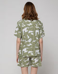 Nevada Short Sleeve Pyjama Shorts Black Spiral