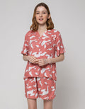 Nevada Short Sleeve Pyjama Shorts Black Spiral