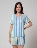 Nevada Short Sleeve Pyjama Shorts Abstrak Tie Dye