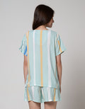 Nevada Short Sleeve Pyjama Shorts Abstrak Tie Dye