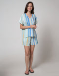 Nevada Short Sleeve Pyjama Shorts Abstrak Tie Dye