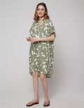 Nevada Short Sleeve Midi Dress Black Spiral