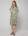 Nevada Short Sleeve Midi Dress Black Spiral