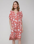 Nevada Short Sleeve Midi Dress Black Spiral