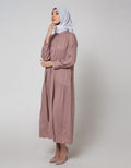 Annisa Long Sleeve Maxi Dress Half Layer On Side