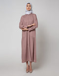 Annisa Long Sleeve Maxi Dress Half Layer On Side