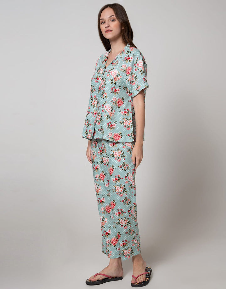 St. Yves Short Sleeve Pyjama Pants Vintage Rose