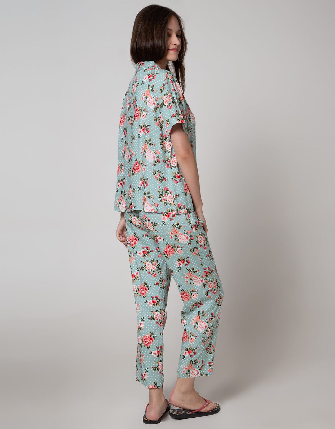 St. Yves Short Sleeve Pyjama Pants Vintage Rose
