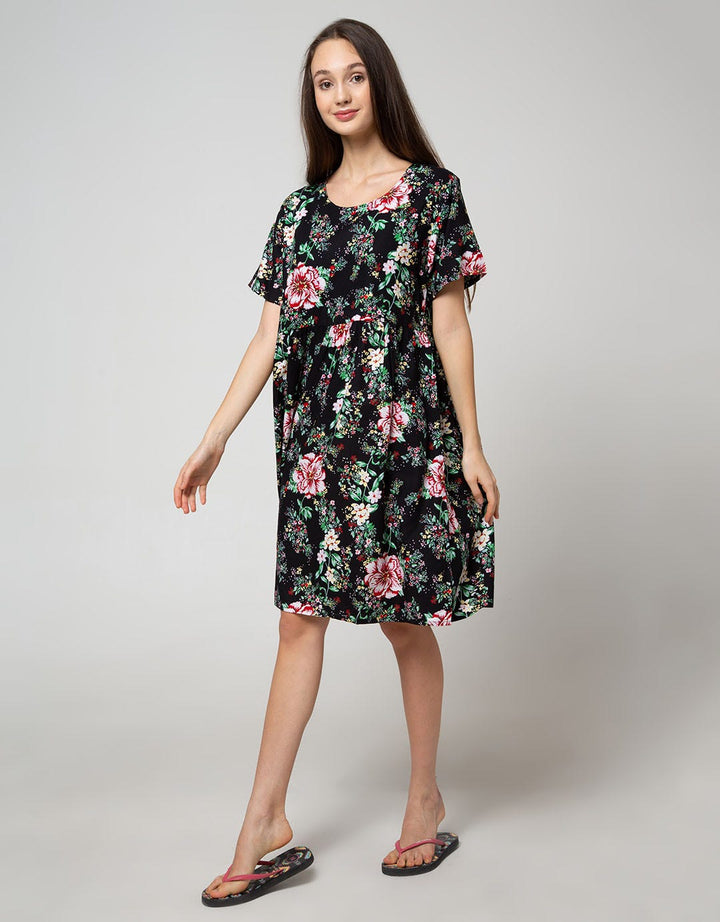 St. Yves Short Sleeve Midi Dress Beautiful Big Rose