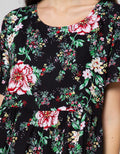 St. Yves Short Sleeve Midi Dress Beautiful Big Rose