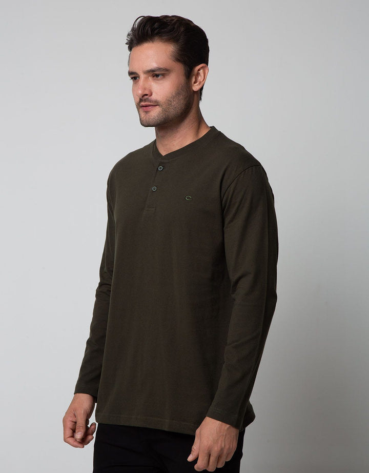 Cole Long Sleeve T-Shirt Henley Kombinasi Plakat