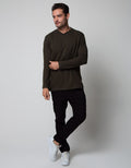 Cole Long Sleeve T-Shirt Henley Kombinasi Plakat