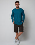 Cole Long Sleeve T-Shirt Rn Solid With Halfmoon Contrast
