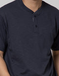Cole Short Sleeve T-Shirt Henley Slub Kombinasi