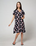St. Yves Short Sleeve Midi Dress Almond Dot