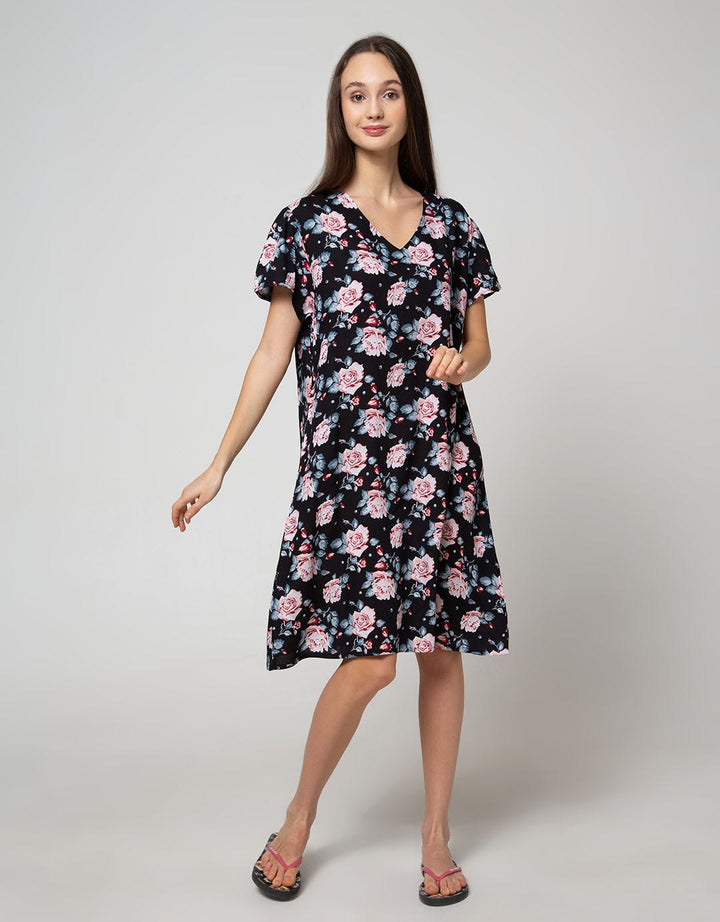 St. Yves Short Sleeve Midi Dress Almond Dot