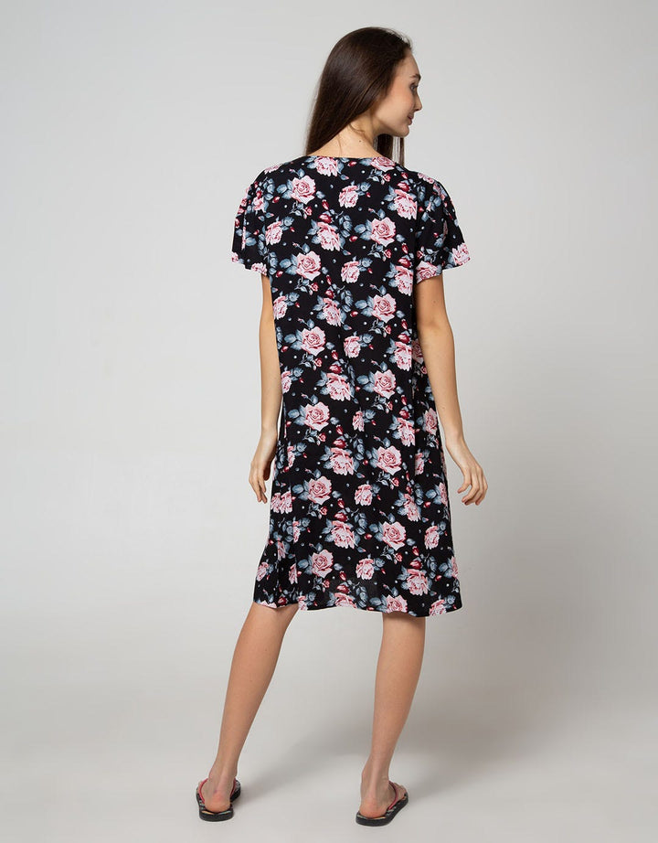St. Yves Short Sleeve Midi Dress Almond Dot