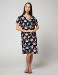 St. Yves Short Sleeve Midi Dress Almond Dot