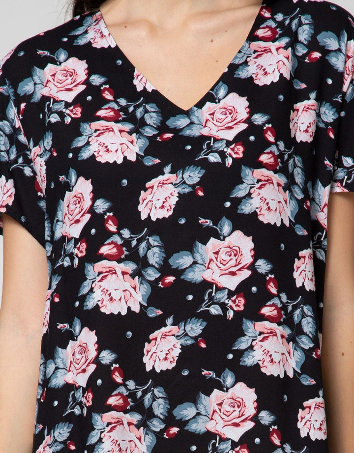 St. Yves Short Sleeve Midi Dress Almond Dot