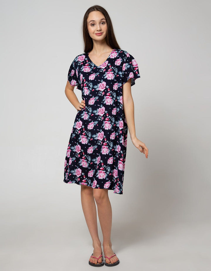 St. Yves Short Sleeve Midi Dress Almond Dot