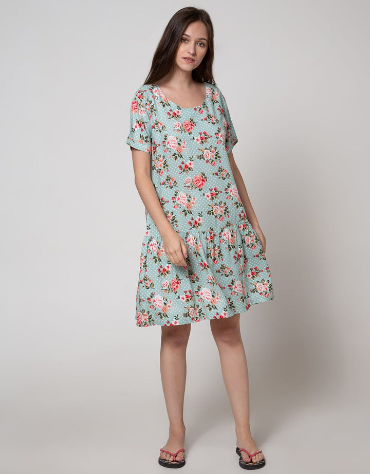 St. Yves Short Sleeve Midi Dress Vintage Rose