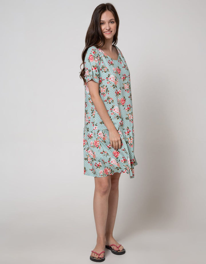St. Yves Short Sleeve Midi Dress Vintage Rose