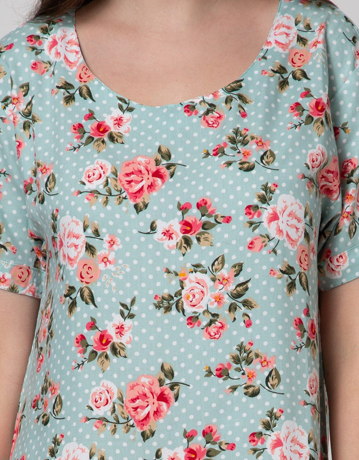 St. Yves Short Sleeve Midi Dress Vintage Rose