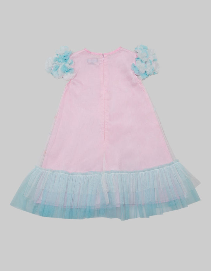 Kidz Too Short Sleeve Midi Dress Full Brocade Solder