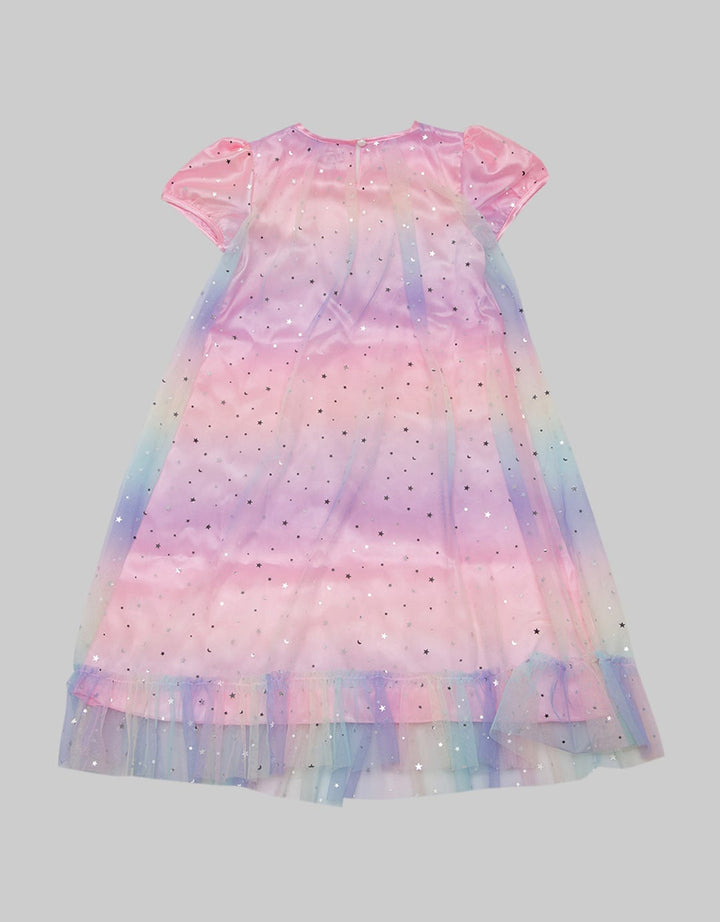 Kidz Too Short Sleeve Midi Dress Tile Rainbow Geber Bawah