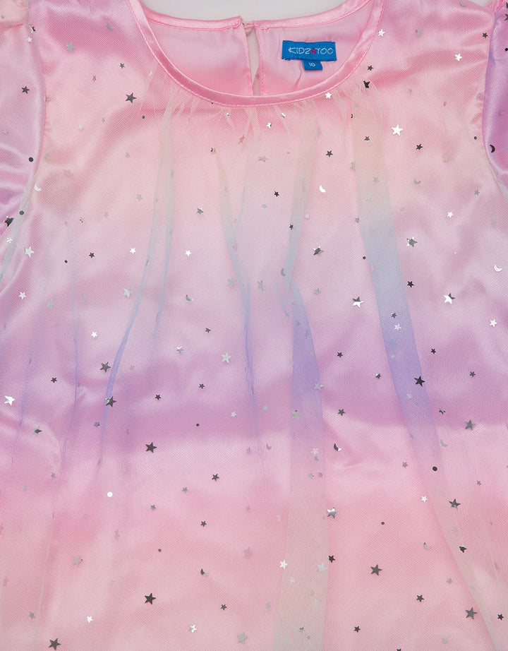 Kidz Too Short Sleeve Midi Dress Tile Rainbow Geber Bawah