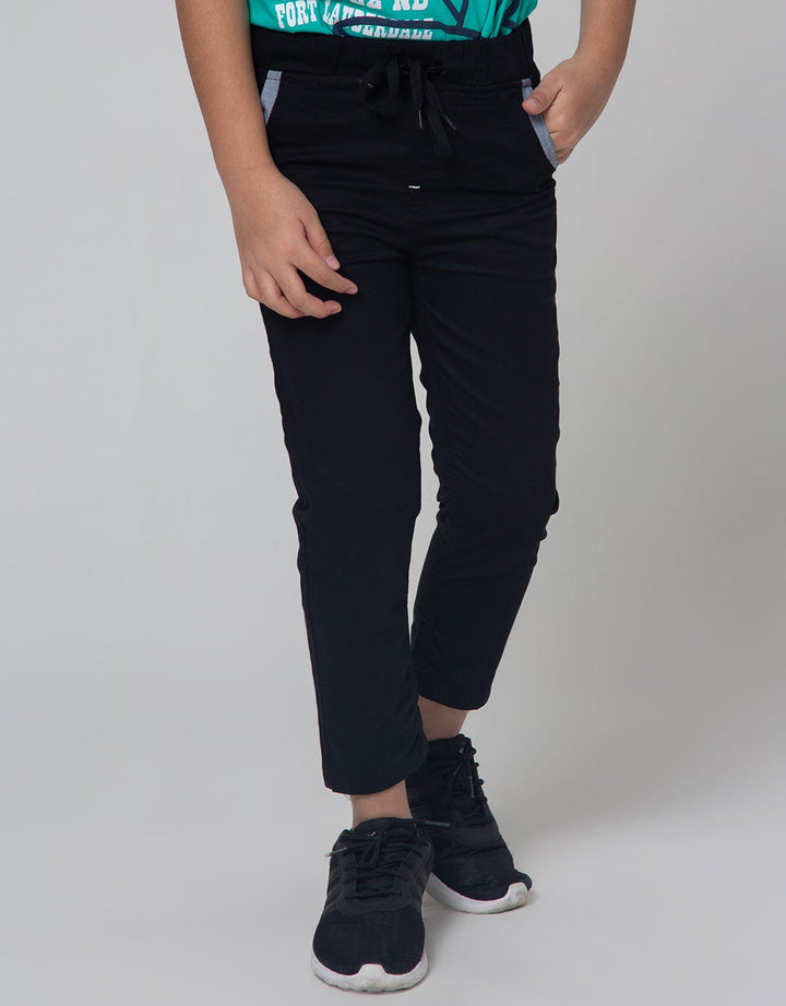 Little M Long Pants Woven Rib St Cut N Sewn