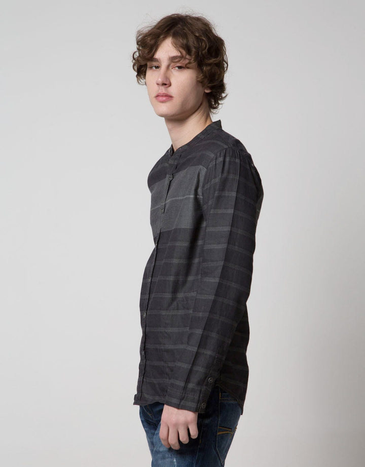 Cardinal Jeans Kemeja Koko Lengan Panjang Stripe