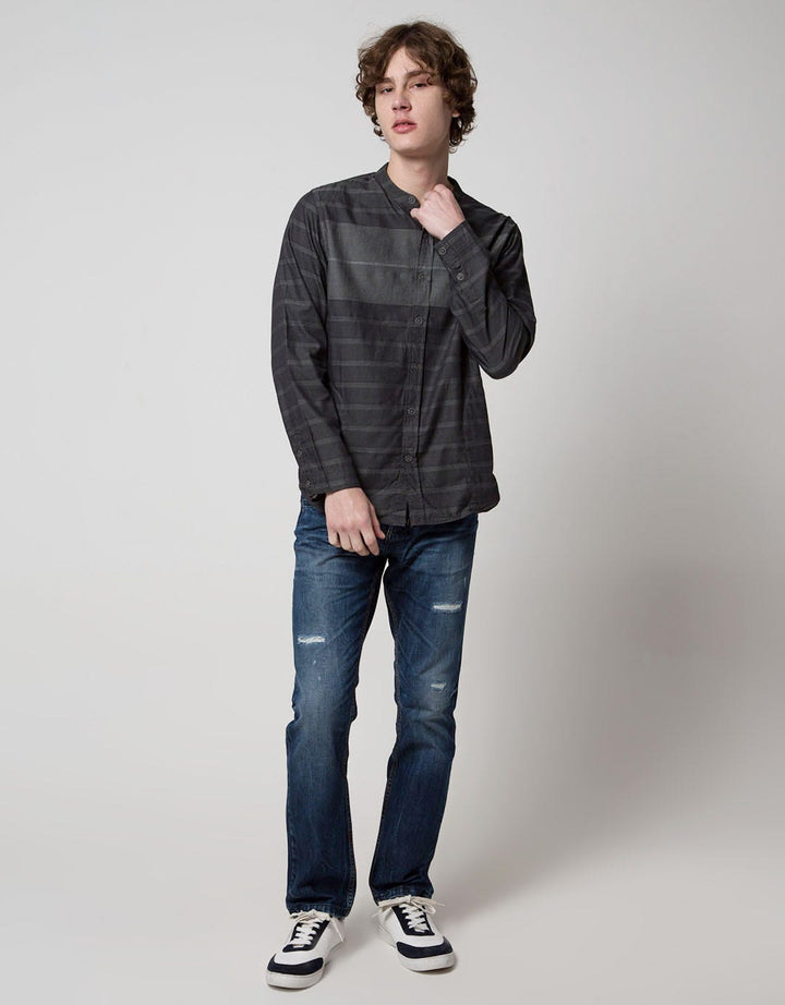 Cardinal Jeans Kemeja Koko Lengan Panjang Stripe