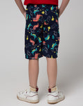 Little M Short Pants Woven Dino Karet Piping Kombinasi