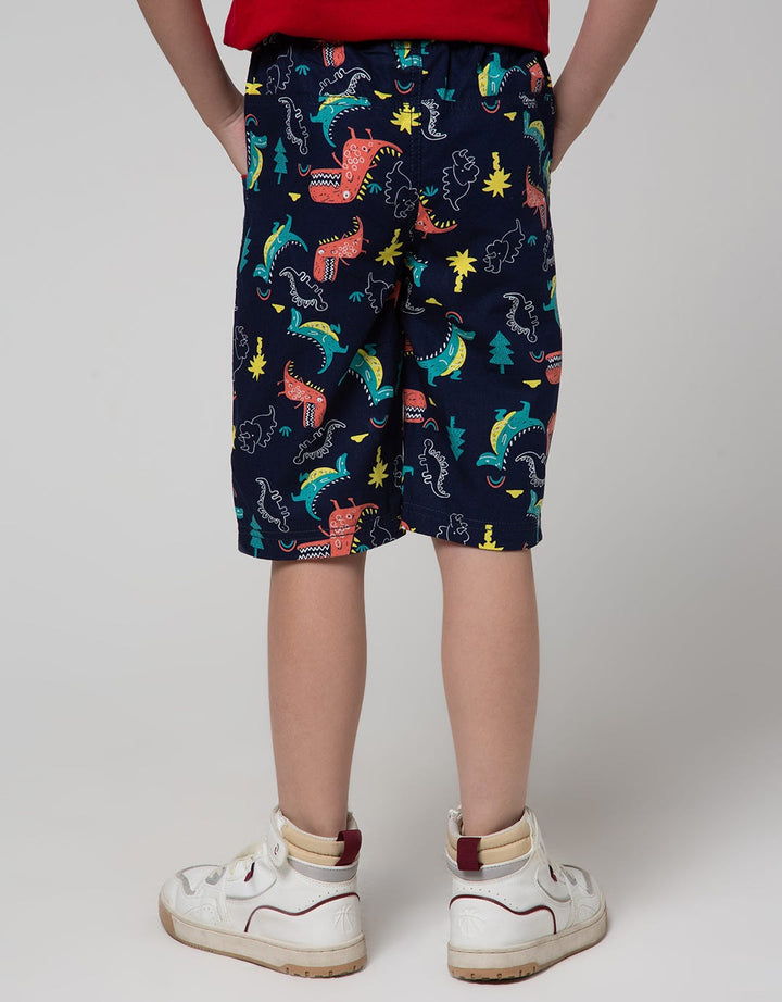 Little M Short Pants Woven Dino Rubber Piping Combination