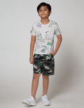 Little M Short Pants Woven Basic Dino Army