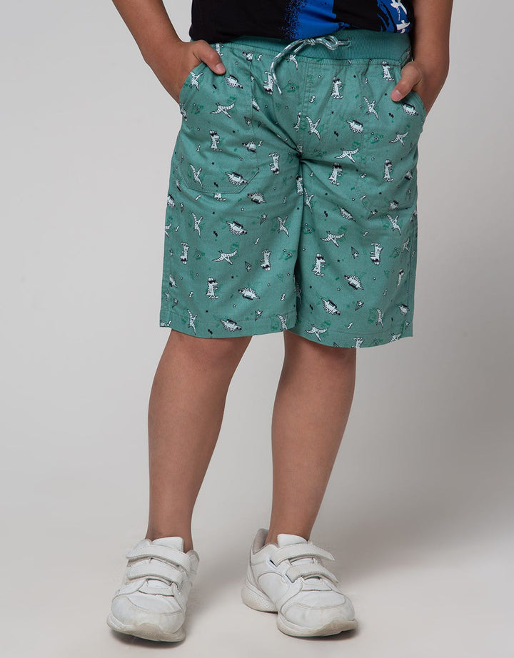 Little M Short Pants Woven Print Dino