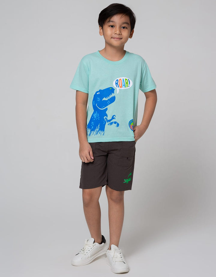 Little M Short Pants Woven Solid Rib Bordir Alligator