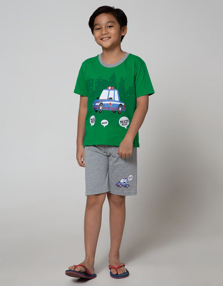 Little M Top Bottom Police Car T-Shirt Set