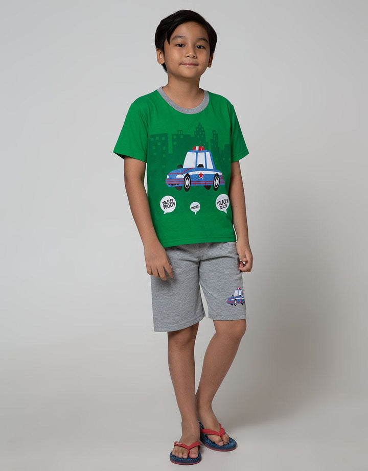 Little M Top Bottom Police Car T-Shirt Set