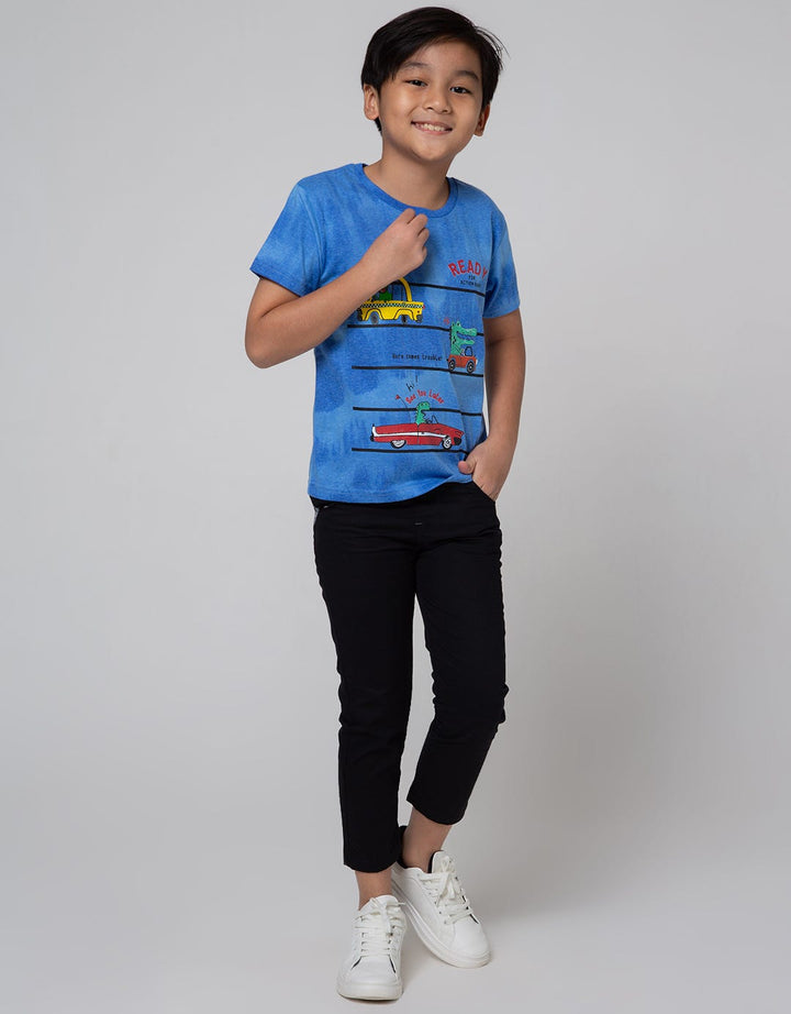 Little M Short Sleeve T-Shirt Tiedye Dino Ready Car