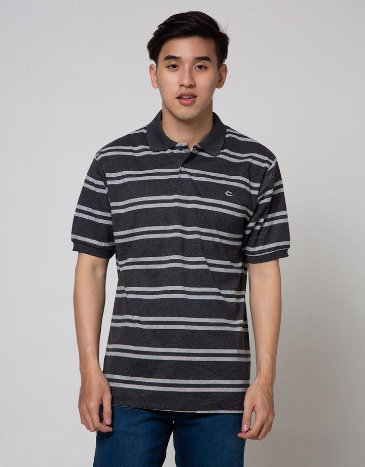 Cole Short Sleeve Polo Shirt Stripe Interlock