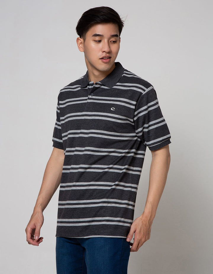 Cole Short Sleeve Polo Shirt Stripe Interlock