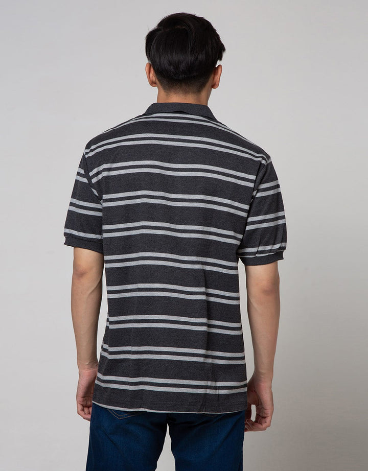 Cole Short Sleeve Polo Shirt Stripe Interlock