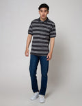 Cole Short Sleeve Polo Shirt Stripe Interlock