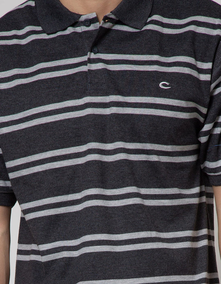 Cole Short Sleeve Polo Shirt Stripe Interlock