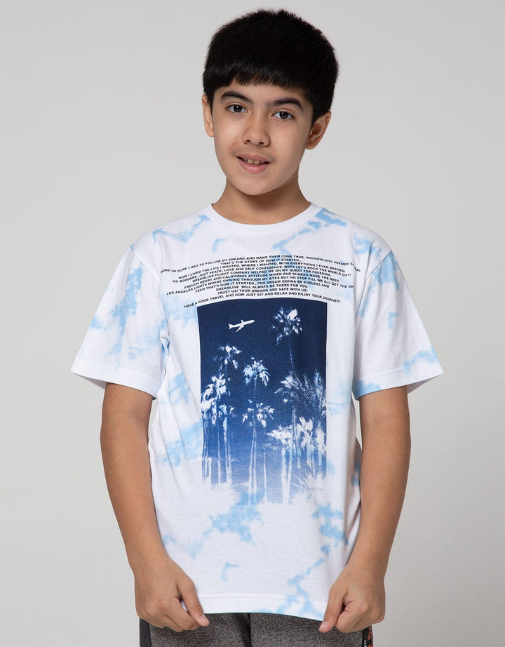 Nevada Short Sleeve T-Shirt Print Clouds Flying Plane